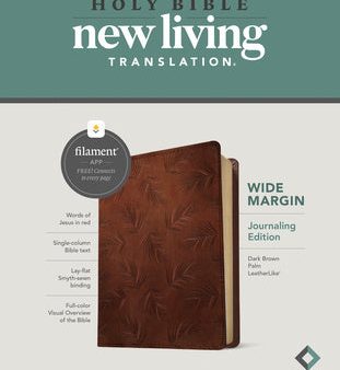 NLT Wide Margin Bible, Filament-Enabled Edition (Leatherlike, Dark Brown Palm, Red Letter) Hot on Sale