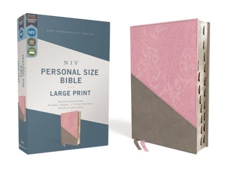 Niv, Personal Size Bible, Large Print, Leathersoft, Pink Gray, Red Letter, Thumb Indexed, Comfort Print Online Hot Sale