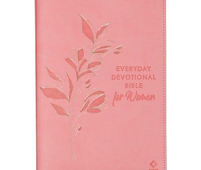 NLT Holy Bible Everyday Devotional Bible for Women New Living Translation, Vegan Leather, Pink Debossed on Sale