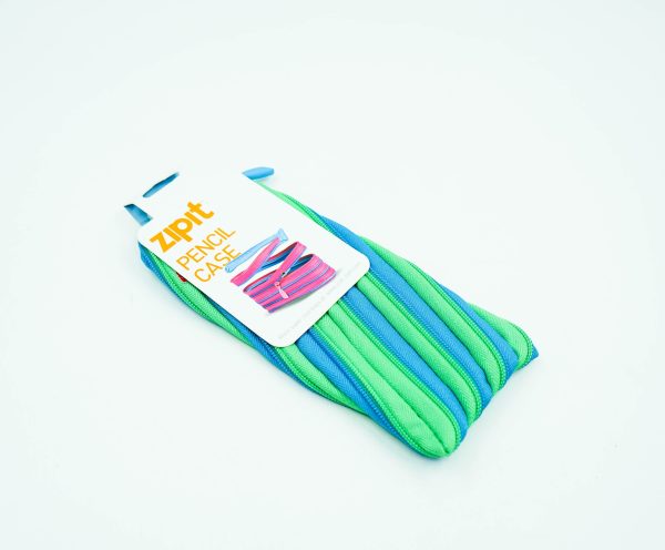 Zipit Bright Twister Pouch: Blue & Green Fashion