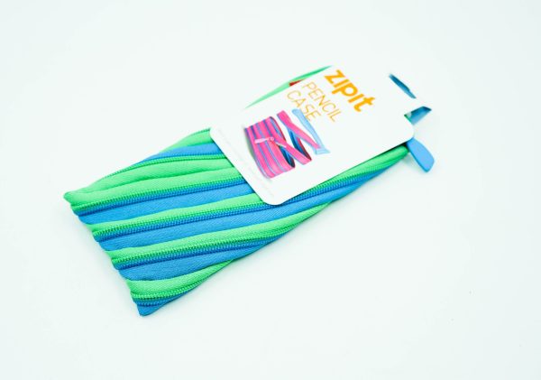 Zipit Bright Twister Pouch: Blue & Green Fashion